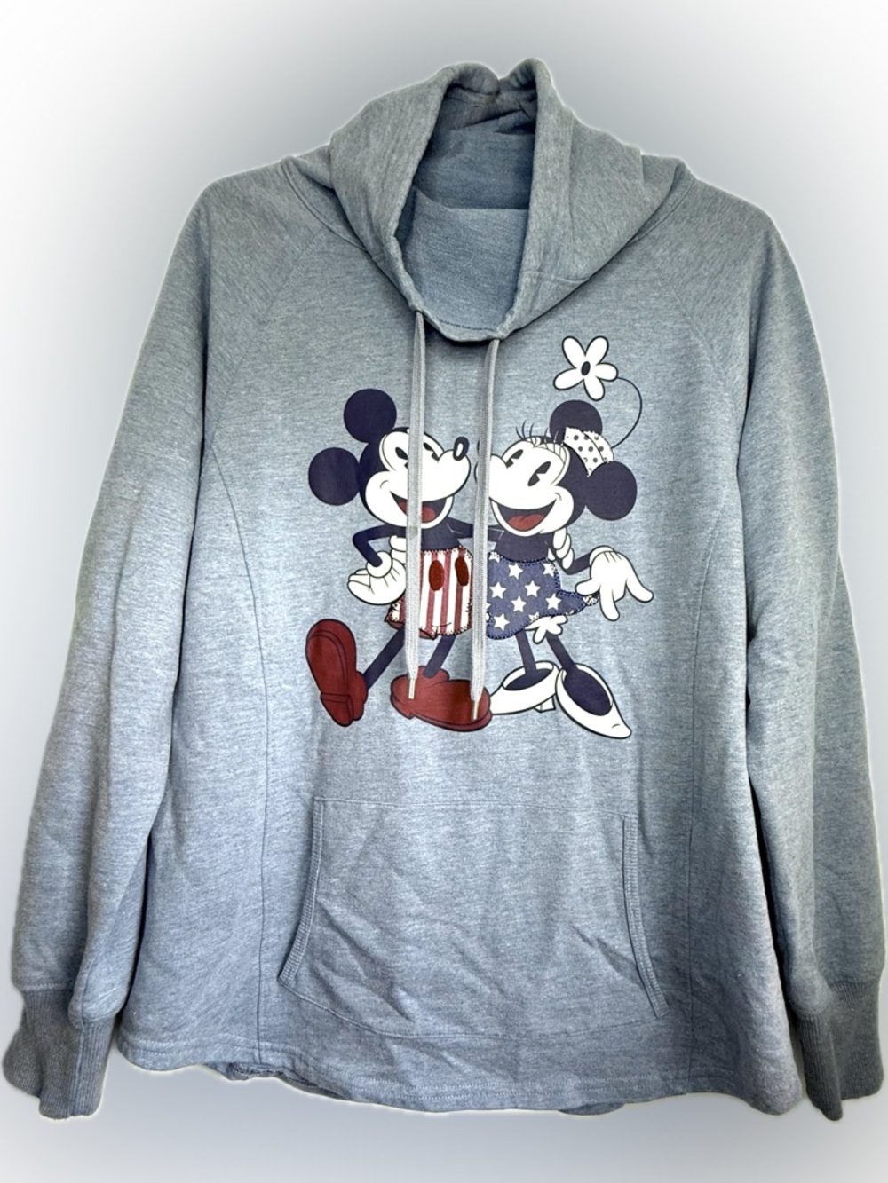 Disney Parks Mickey & Minnie Mouse Stars & Stripes Sweatshirt Women's Size Large - Picture 1 of 6